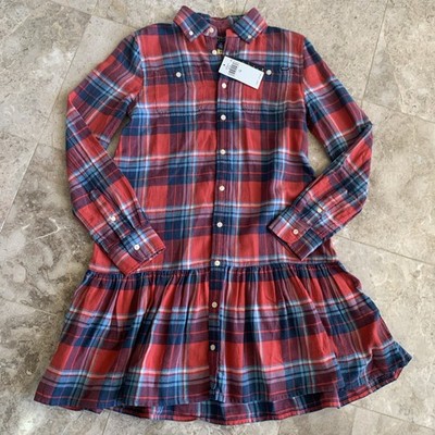 ralph lauren drop waist shirt dress Polo Ralph Lauren Girls' Plaid Cotton Twill Shirtdress - Big Kid - Multi - Size 14