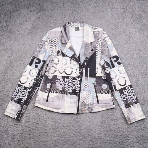 Dolcezza Jacket Womens M Simply Art What Makes You Happy Moto Biker Style