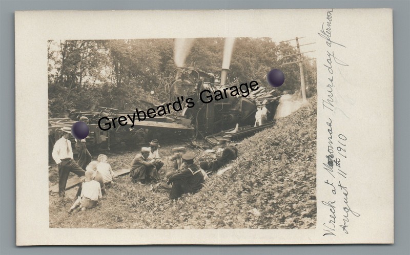 RPPC New Haven Railroad Train Wreck Maromas MIDDLETOWN CT Real Photo Postcard