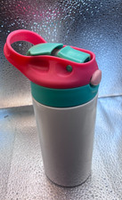 Kids Tumbler with Straw, Pink and Teal