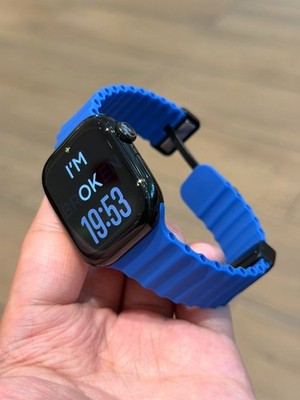 Sport Ocean Silicone Band Magnetic Closure Folding Strap For Apple Watch