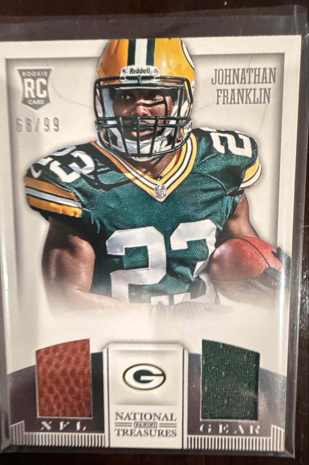 Johnathan Franklin Panini National Treasures Rookie NFL Football and Lace #13 Base