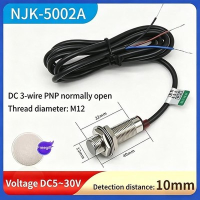 2Pcs Hall Effect Sensor Proximity Switch For NJK-5002A PNP NO 10mm DC 6~36V &ex