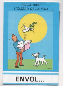 Détails Sur Tintin Flyer Pour La Campagne Loiseau De La Paix 1986 Réf 8143