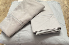 Member's Mark 100 Cotton 3-Piece Sheet Set, Gray - King Flat 2 Pillowcases