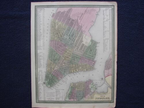 1854 Mitchell / Thomas, Cowperthwait & Co Atlas Map New York City Brooklyn