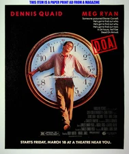 D.O.A. DOA Dead on Arrival Touchstone Pictures 1988 Print Magazine Ad Poster