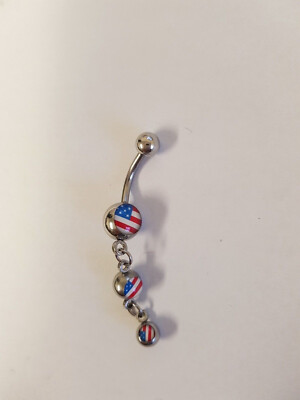 Bauchnabelpiercing AMERIKANISCHE FLAGGE baumeln Tropfen Körper Knopf Bauchnabel Geschenk ihr Teen UK