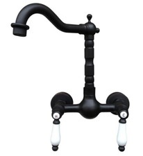 Basin Faucet Black Finish Brass Swivel Spout Kitchen Bathroom Sink Taps 2nf523