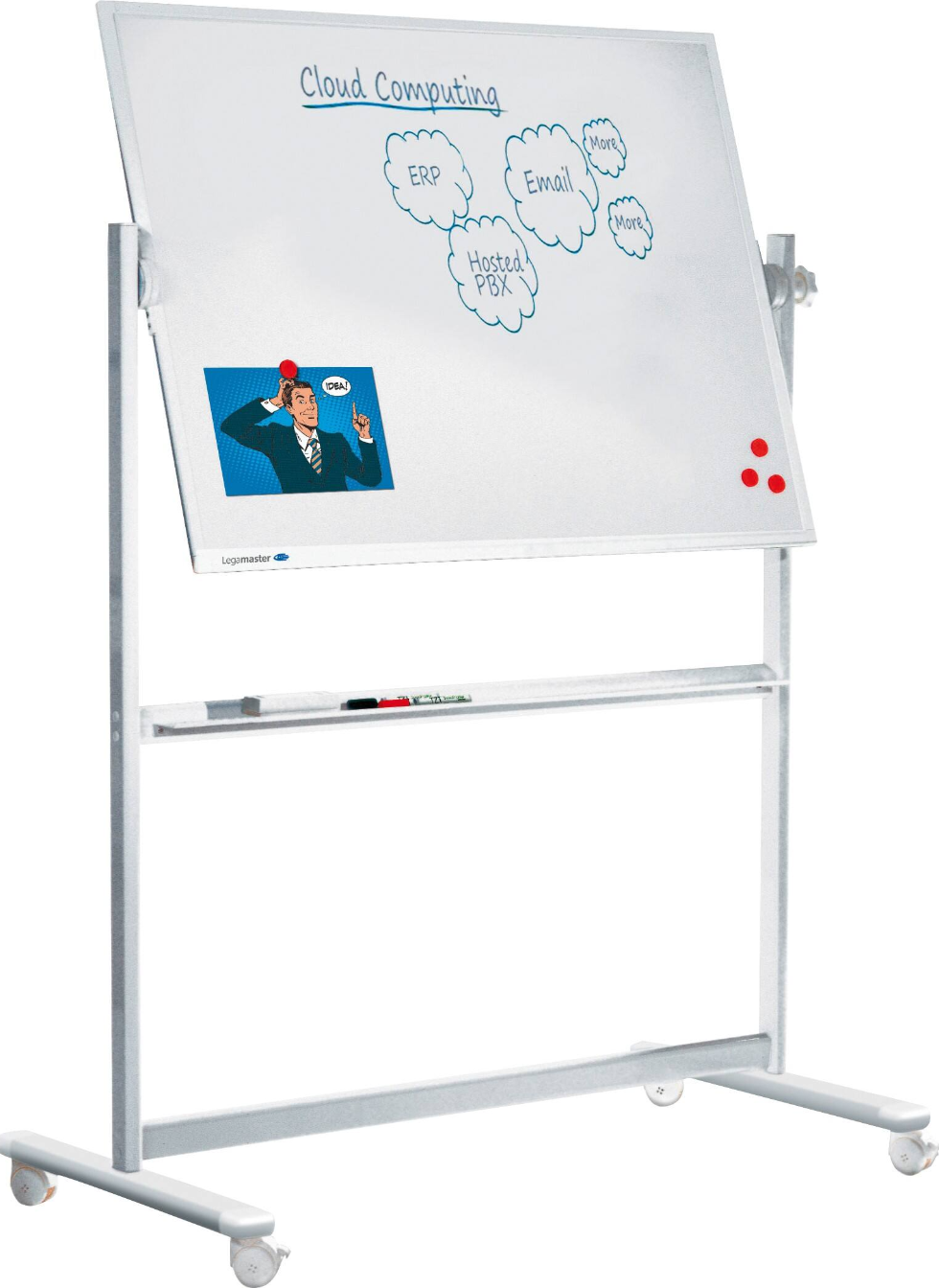 Legamaster Freestanding Magnetic Revolving Whiteboard Enamel 200x100cm