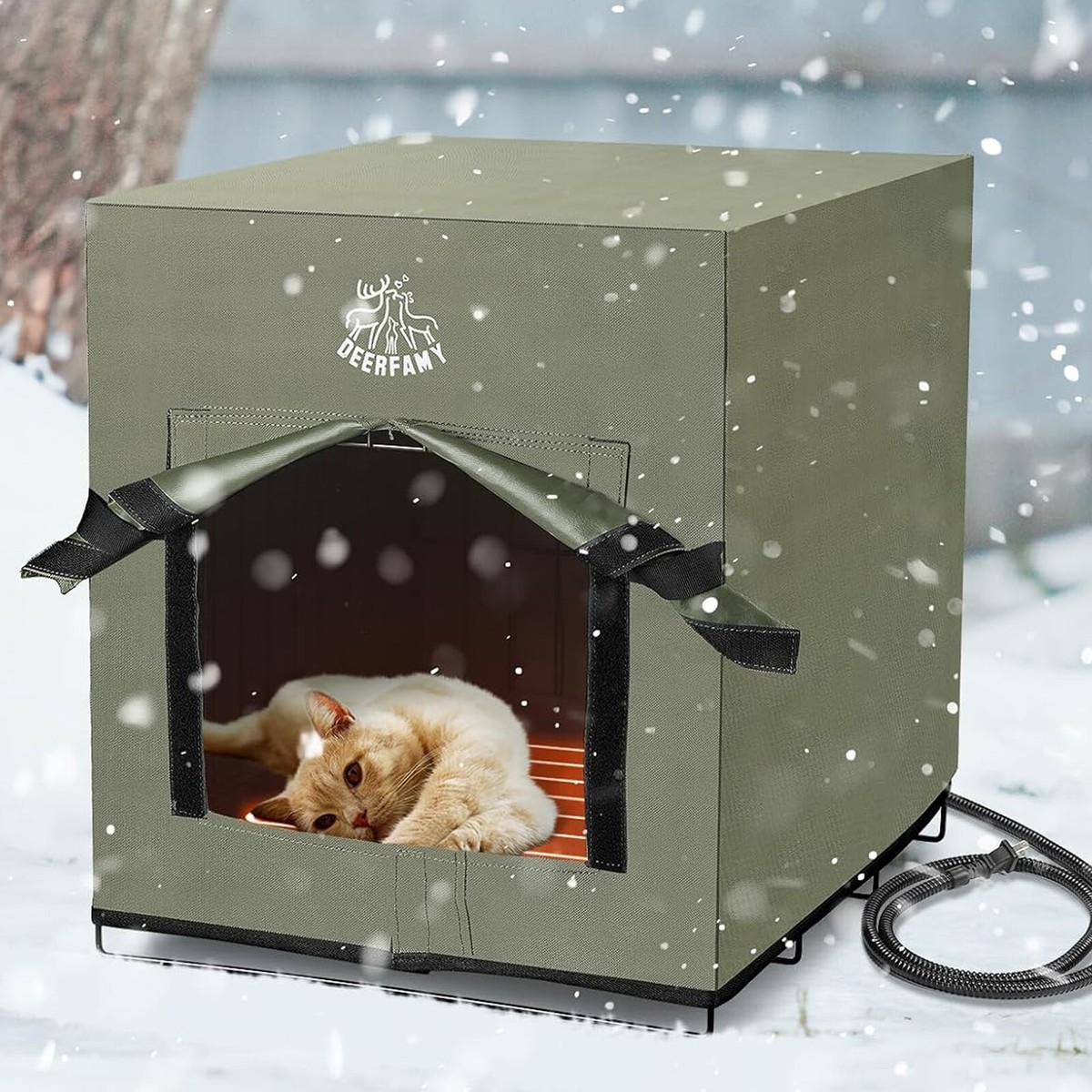 Heated Cat Hut Outdoor Cat Enclosure Heated Cat House Outdoor