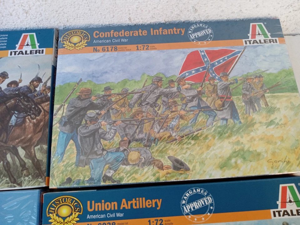 "LOTE Unión de Caballería Guerra Civil Artillería Caballería Confederada Infantería 1/72 1"" NUEVO Foto 3 de 4