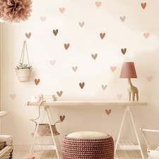 Boho Wall Decal for Girls Bedroom 36 PCS, Boho Heart Wall Stickers Peel and S...