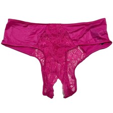 NWT VICTORIA'S SECRET Cheeky Pantie Sz S-M Pink Silky Lace