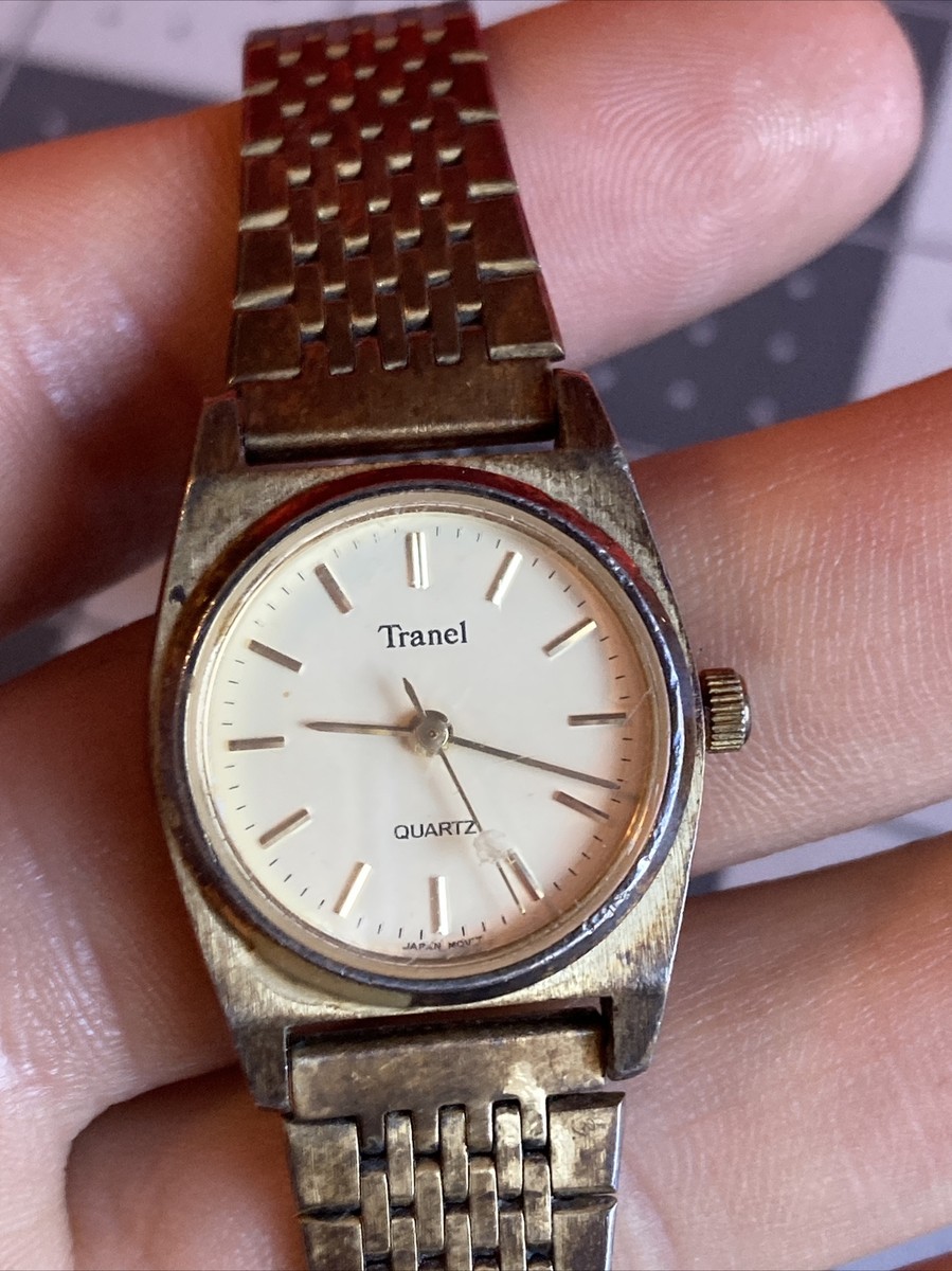 アンティーク メタル製 器 3点 Vintage Tranel Quartz 19906 Japan MOVT 3ATM Watch Rare Item