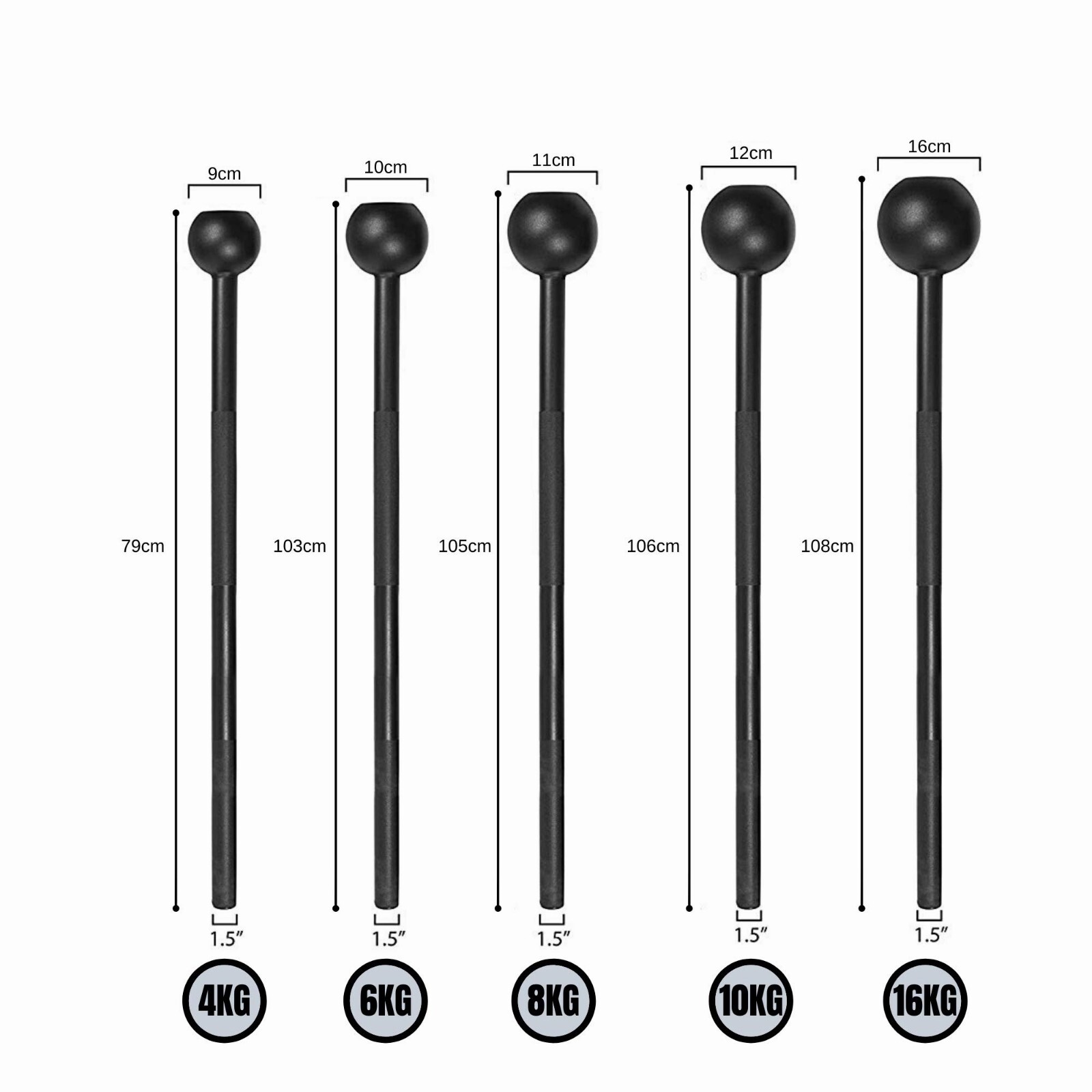 Steel Macebell 2KG16KG Steel Mace Weight Strength Training Full Body
