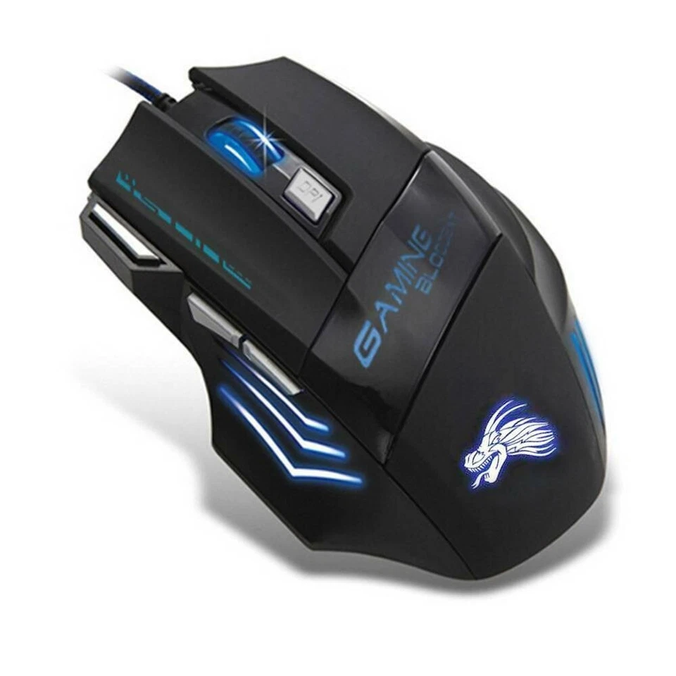 NEW GAMING 5500 DPI 7 BUTTONS USB LED OPTICAL WIRED GAMING GAME MOUSE MICE UK - Image 2 of 3