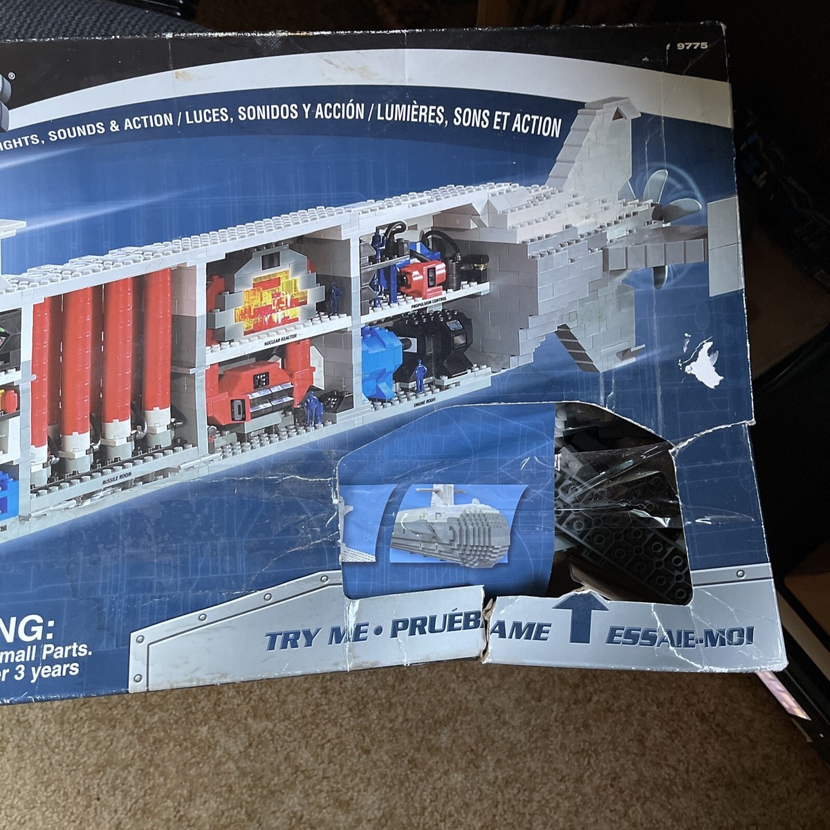 Mega Bloks Pro-Builder Set #9775 SEA WOLF SUBMARINE SHIP Light