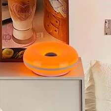 Touch Control RGB Donut Desk Lamp with Multifunctional Remote USB Powered for Be