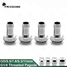 Wholesale 1/2/3/4pcs OD5.5/7.6/9.3/11mm Pagoda 3-section Soft Tube Fitting G1/4 