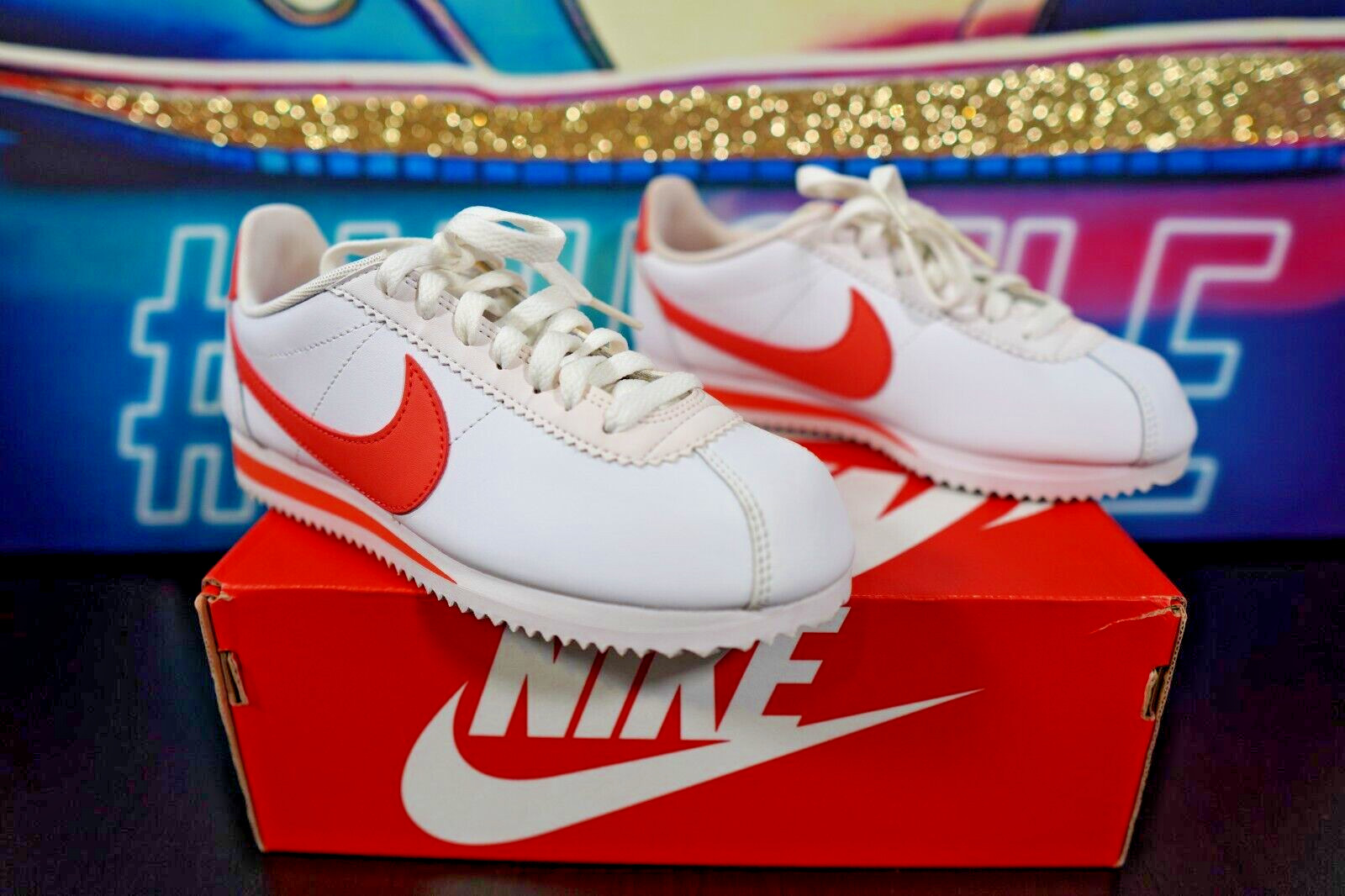 Nike Shoes Women White Pink Melon Classic Cortez 807471-115 Size 6