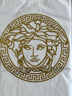 Versace Women's Gold Medusa White Cotton Jersey T-Shirt 4
