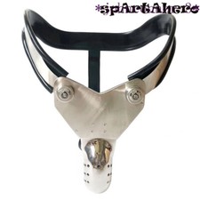 Chastity Belt Cage Stainless Steel Silicone Slave Cage Half Hollow Restraint