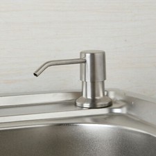 Brushed Nickel Liquid Soap Dispenser For Kitchen Sink Single Hole Deck Mount