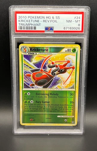 Pokemon PSA 8 NM-MT Kricketune 24/102 HGSS Triumphant Reverse Holo 2010 S#9926