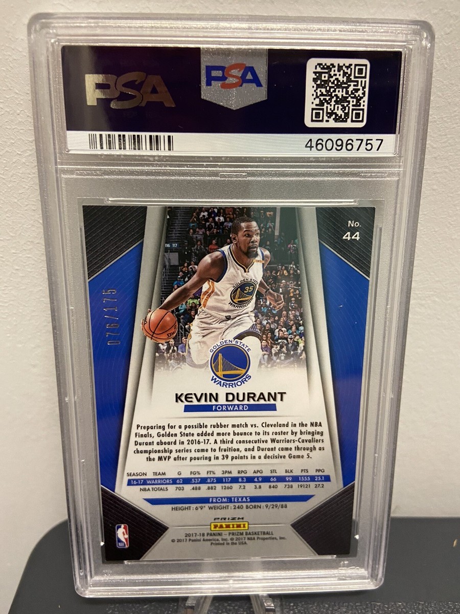 2017 Panini Prizm KEVIN DURANT FAST BREAK BLUE /175 PSA 10 Gem 