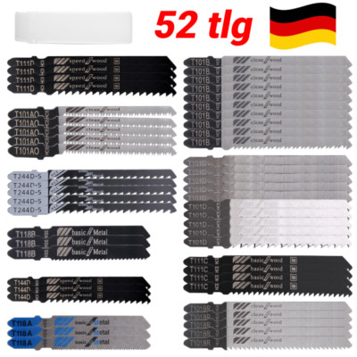 52x Stichsägeblätter T-Schaft Holz PVC Für Bosch Profi-Set Stichsägeblatt Metall