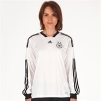 Adidas Womens Size 12 / 14 Dfb Germany Long Sleeve Home Shirt White/black/gold Adidas Womens Size 12 / 14 Dfb Germany Long Sleeve Home Shirt White/black/gold