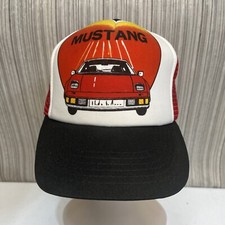 Vintage Mustang Hat Vintage 80s Snap Back Adjustable Red Muscle Car Retro S/M