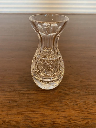 STUNNING VTG WATERFORD Crystal GLANDORE Violet Small Vase, SIGNED 4"H RETIRED