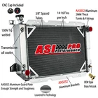 ASI 4ROW Aluminum Radiator For 1985~1997 Ford F150 F250 F350 Bronco 5.0-7.5L