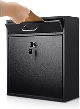 Locking Mailbox with Key Lock Outdoor Large Wall Mount Mailbox with Lock Securit