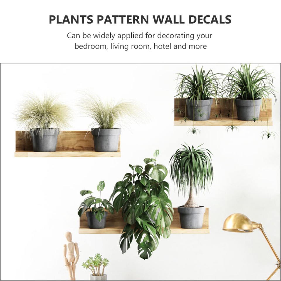 2 Sheets Plant Pot Wall Decals Bedroom Plants Stickers Green eBay