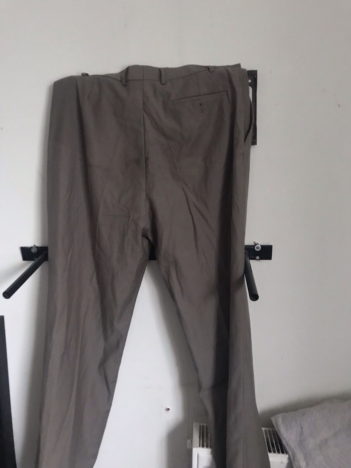 Beige suit Trousers work Smart events clip on unisex regular image 3