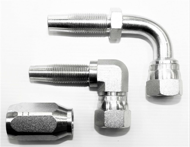 90° JIC Female Reusable Hydraulic Hose Fitting Emergency Repair Quick Easy Assy. 90° JIC Female Reusable Hydraulic Hose Fitting Emergency Repair Quick Easy Assy.