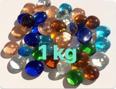 Kieselsteine Tropfen Edelsteine Glassteine bunt 5 Packungen à 200 g 18 mm D