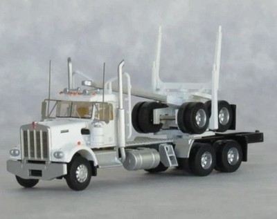N Trainworx 49082 Kenworth W900 White Logger Log Truck TW 49082
