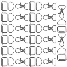 25Pcs Lightweight Alloy D Ring Buckles for Crossbody Bags Silver Hardware