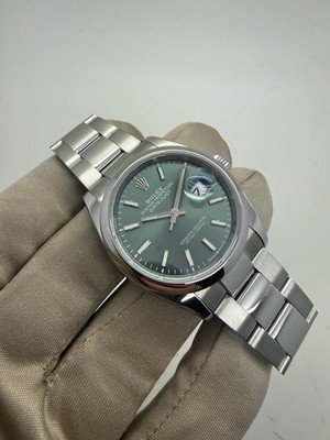 2023 Rolex Datejust 36mm Mint Green Dial Oyster Automatic Steel Watch 126200 B+P