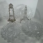 Fostoria American Clear Glass Plates Set (14 Pcs) Dinner 9.5" & Salad 7.5" VTG