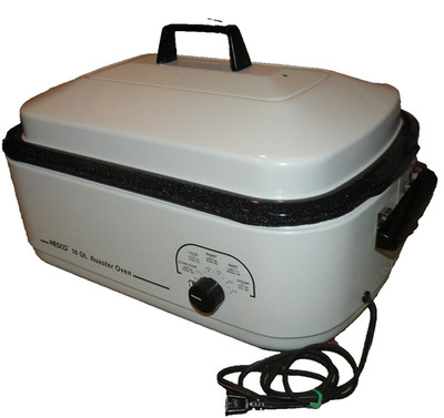Nesco 18-Quart Roaster Oven 4208 White Non Stick Interior Stainless WITH GRILL