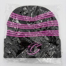 Cleveland Cavaliers Knit Beanie Black w/ Stripes Pink Ribbon One size Hat NEW