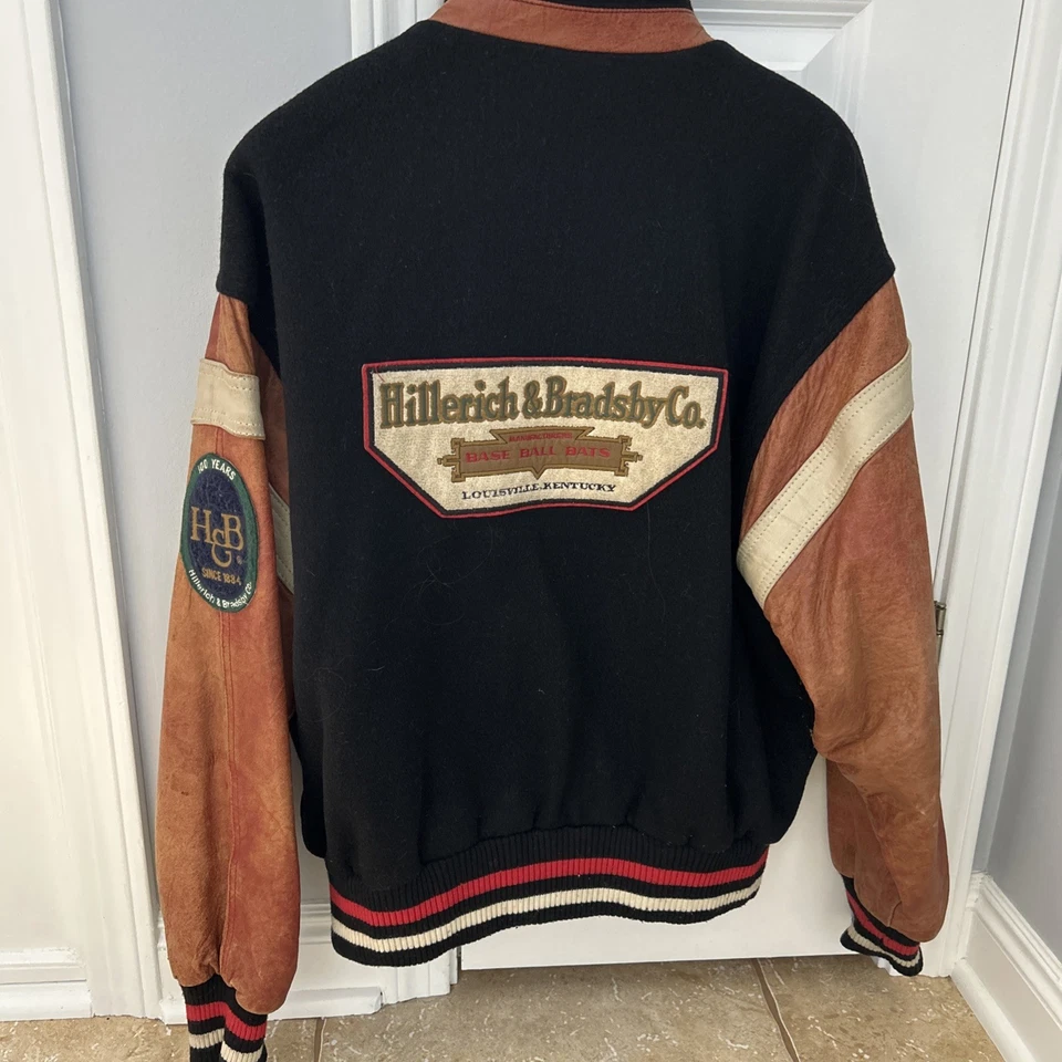 Vintage Louisville Slugger Bat Cooper Collections Varsity Jacket Sz M Leather - Image 3 of 4