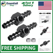 Durable 516 Inline Fuel Pressure Gauge Adapter With 18 Npt Plug - 2 Pack