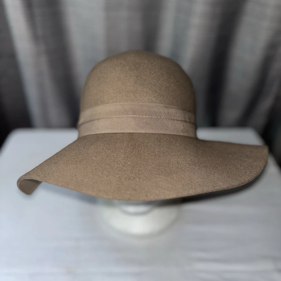 Nine West 100% Wool Felt Wide Brim Hat Tan Womens One Size - Image 3 of 4