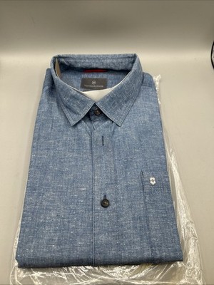 Victorinox Denim Design Button-Down Large Cotton Shirt Mens XL